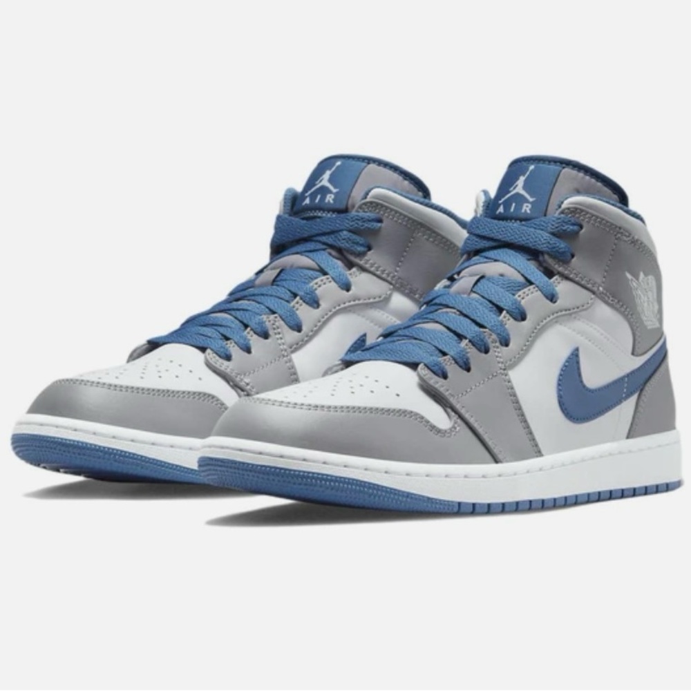Cement Grey/White True Blue Jordans